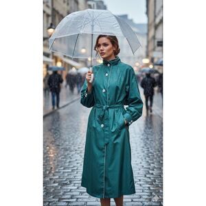Worthington Trench Coat Vintage Long Lined Belted Rain Womens Size 12